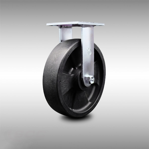 8 Inch Stainless Steel Glass Filled Nylon Wheel Rigid Caster with Ball Bearing